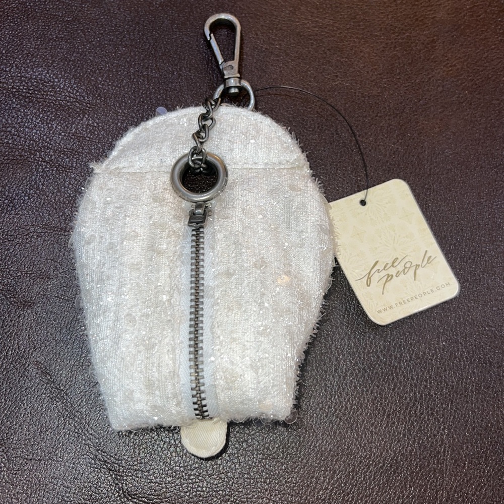 Free People coin pouch. Ivory color with sequins NWT